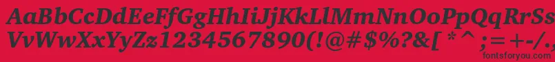 CharterblackcItalic Font – Black Fonts on Red Background