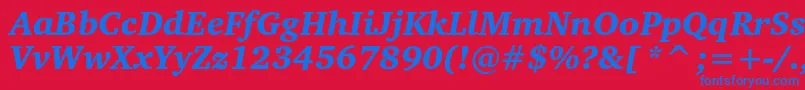 CharterblackcItalic Font – Blue Fonts on Red Background