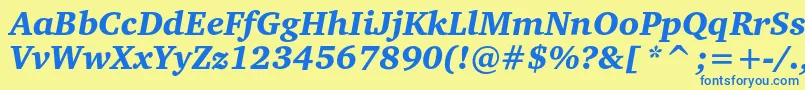 CharterblackcItalic Font – Blue Fonts on Yellow Background