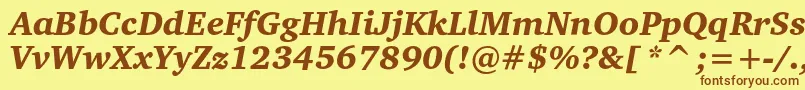 CharterblackcItalic Font – Brown Fonts on Yellow Background