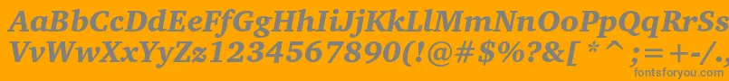 CharterblackcItalic Font – Gray Fonts on Orange Background