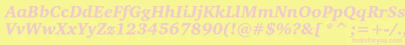 CharterblackcItalic Font – Pink Fonts on Yellow Background