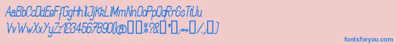 フォントRogabi – ピンクの背景に青い文字