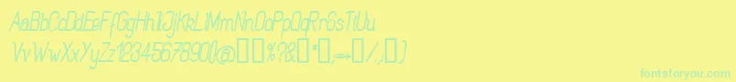 Rogabi-Schriftart – Grüne Schriften auf gelbem Hintergrund