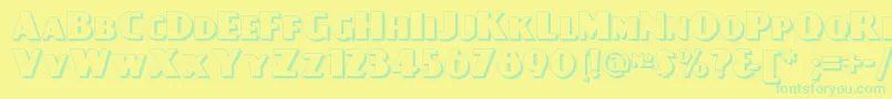 Daypostershadownf Font – Green Fonts on Yellow Background