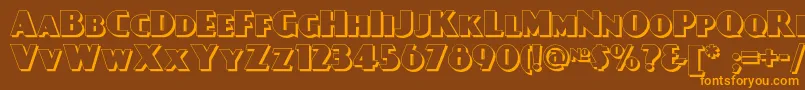 Daypostershadownf Font – Orange Fonts on Brown Background