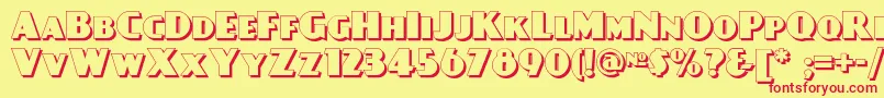 Daypostershadownf Font – Red Fonts on Yellow Background