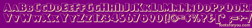 Daypostershadownf Font – Yellow Fonts on Purple Background