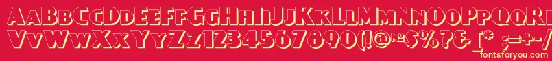 Daypostershadownf Font – Yellow Fonts on Red Background