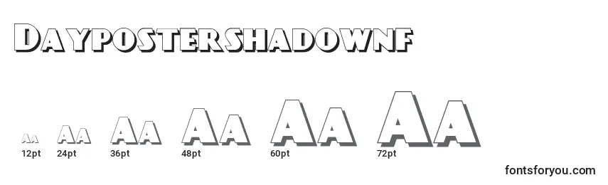 Размеры шрифта Daypostershadownf (25339)