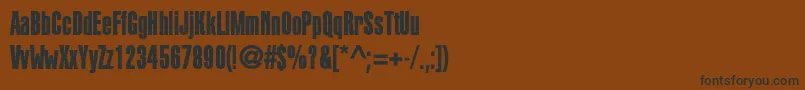 フォントKekurcBold – 黒い文字が茶色の背景にあります