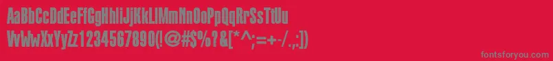 フォントKekurcBold – 赤い背景に灰色の文字