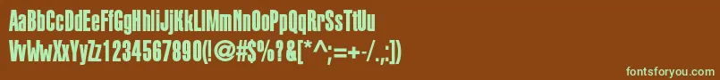 KekurcBold Font – Green Fonts on Brown Background