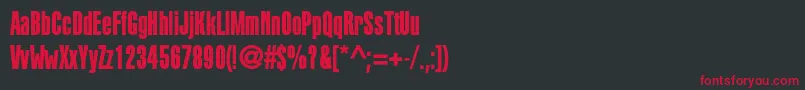 フォントKekurcBold – 黒い背景に赤い文字
