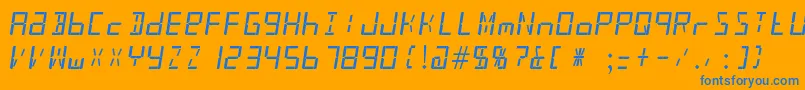 Taximeter Font – Blue Fonts on Orange Background