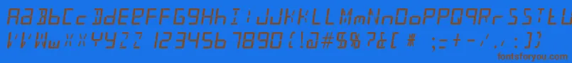 Taximeter Font – Brown Fonts on Blue Background