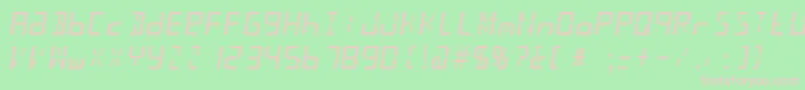 Taximeter Font – Pink Fonts on Green Background