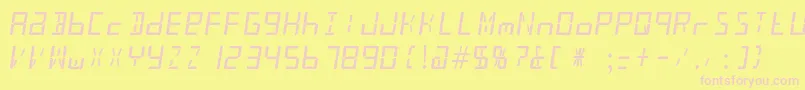 Taximeter Font – Pink Fonts on Yellow Background