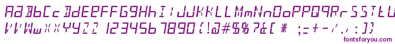 Taximeter-Schriftart – Violette Schriften auf weißem Hintergrund