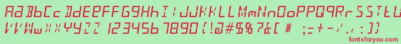 Taximeter Font – Red Fonts on Green Background