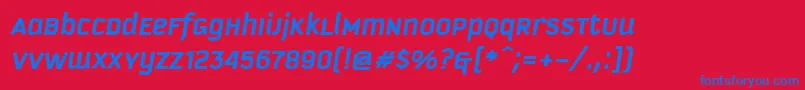 KautivaUniBoldItalic Font – Blue Fonts on Red Background