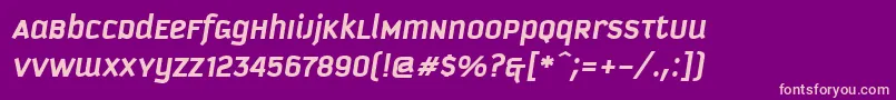 KautivaUniBoldItalic Font – Pink Fonts on Purple Background