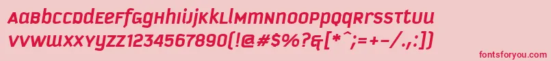 KautivaUniBoldItalic Font – Red Fonts on Pink Background