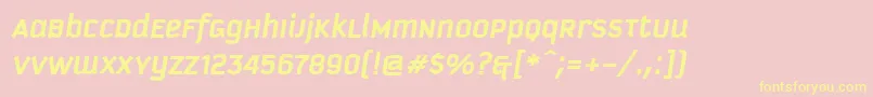 KautivaUniBoldItalic Font – Yellow Fonts on Pink Background