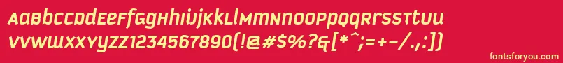 KautivaUniBoldItalic Font – Yellow Fonts on Red Background