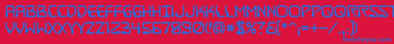 DestructobeambbReg Font – Blue Fonts on Red Background
