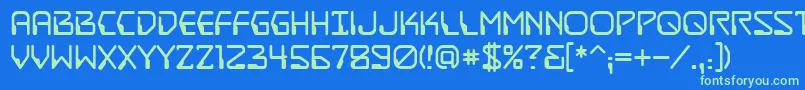 DestructobeambbReg Font – Green Fonts on Blue Background