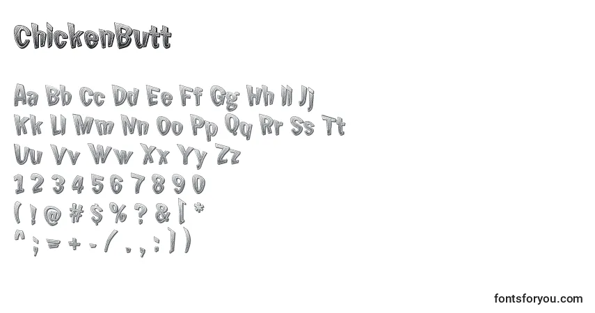 ChickenButt Font – alphabet, numbers, special characters