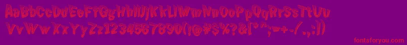 ChickenButt-Schriftart – Rote Schriften auf violettem Hintergrund