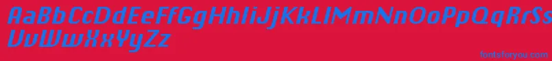 ChiqReducedBolditalic Font – Blue Fonts on Red Background