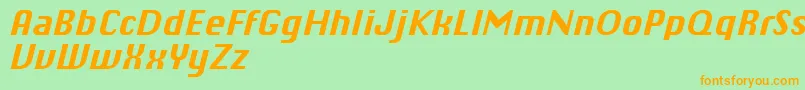 ChiqReducedBolditalic Font – Orange Fonts on Green Background