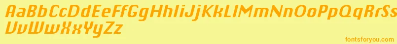 ChiqReducedBolditalic Font – Orange Fonts on Yellow Background