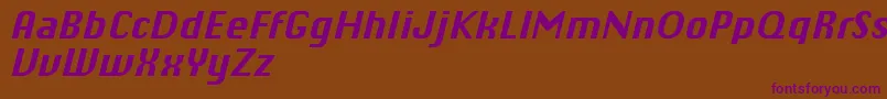 ChiqReducedBolditalic Font – Purple Fonts on Brown Background