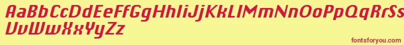 ChiqReducedBolditalic Font – Red Fonts on Yellow Background