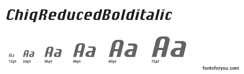 ChiqReducedBolditalic Font Sizes
