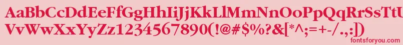 フォントAgGaramondBold – ピンクの背景に赤い文字
