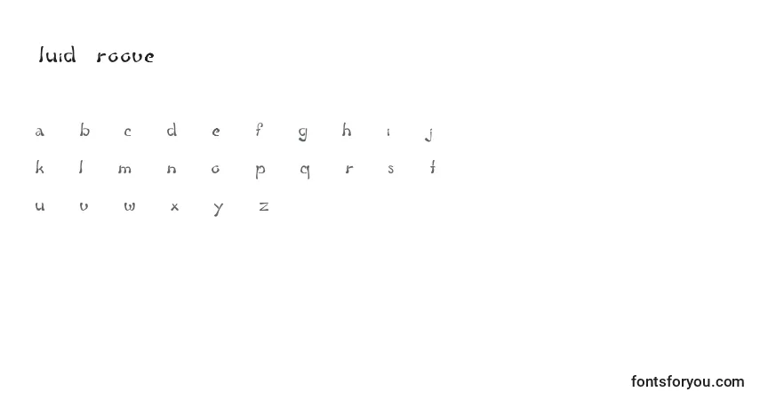 Czcionka FluidGroove – alfabet, cyfry, specjalne znaki