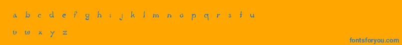 FluidGroove-Schriftart – Blaue Schriften auf orangefarbenem Hintergrund