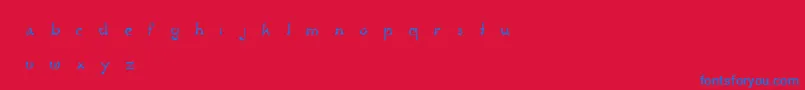 フォントFluidGroove – 赤い背景に青い文字