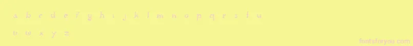 FluidGroove-fontti – vaaleanpunaiset fontit keltaisella taustalla