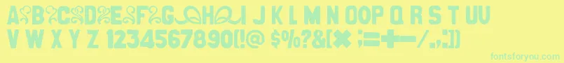 Шрифт CancandbFree – зелёные шрифты на жёлтом фоне