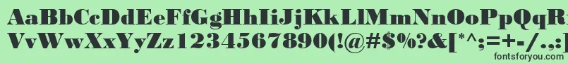 フォントBodoniMtBlack – 緑の背景に黒い文字