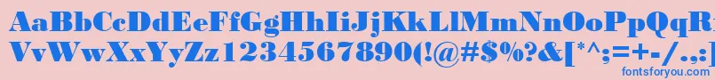 BodoniMtBlack Font – Blue Fonts on Pink Background