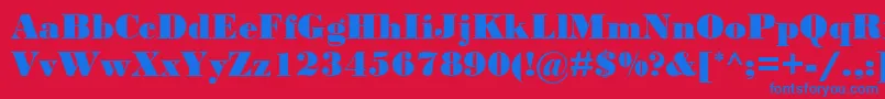BodoniMtBlack Font – Blue Fonts on Red Background