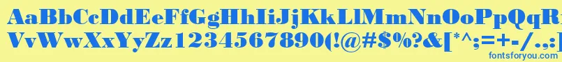 BodoniMtBlack Font – Blue Fonts on Yellow Background