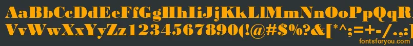 BodoniMtBlack Font – Orange Fonts on Black Background